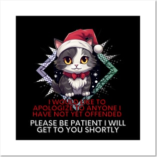 Sarcastic Christmas Cat Posters and Art